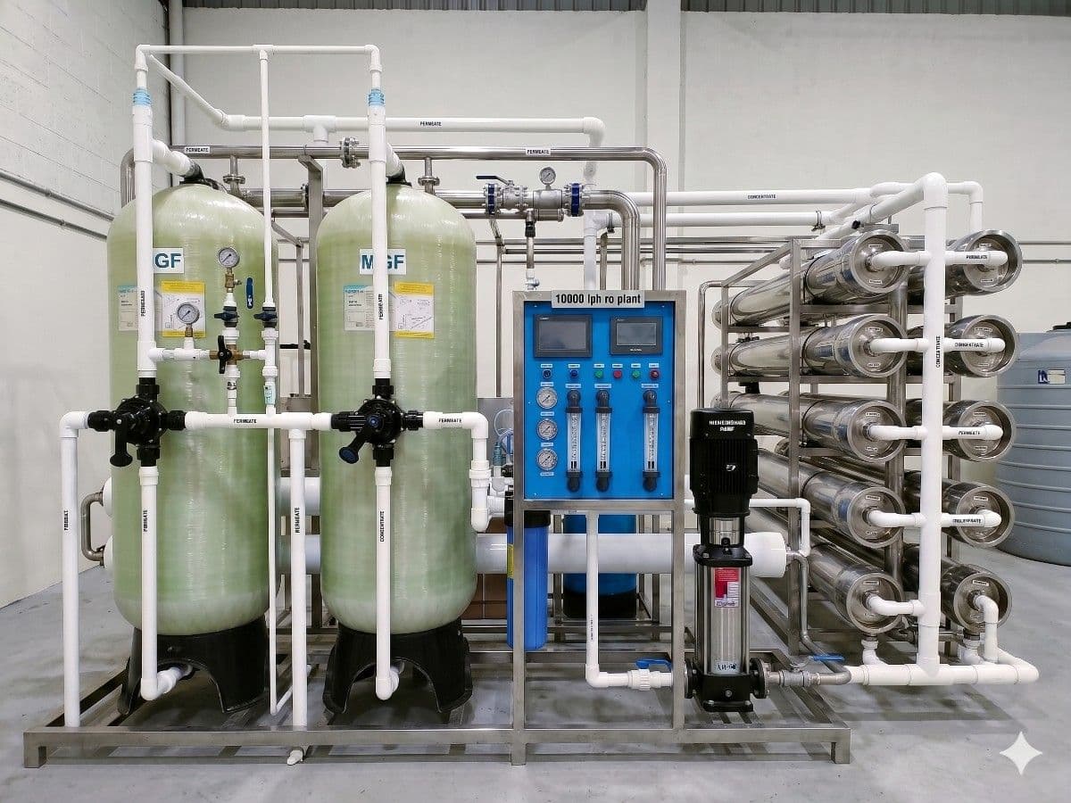Massive 10000 LPH industrial RO plant for mega scale water treatment and district level supply
