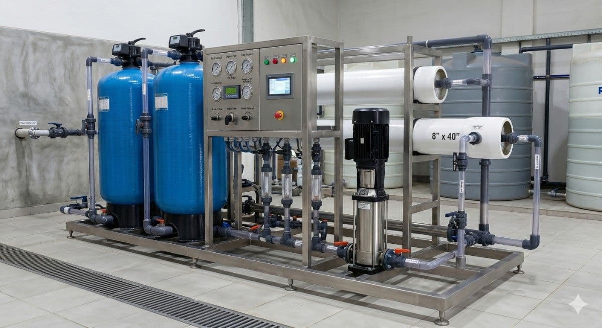 High-flux 3000 LPH industrial RO plant for mega scale water production and heavy manufacturing