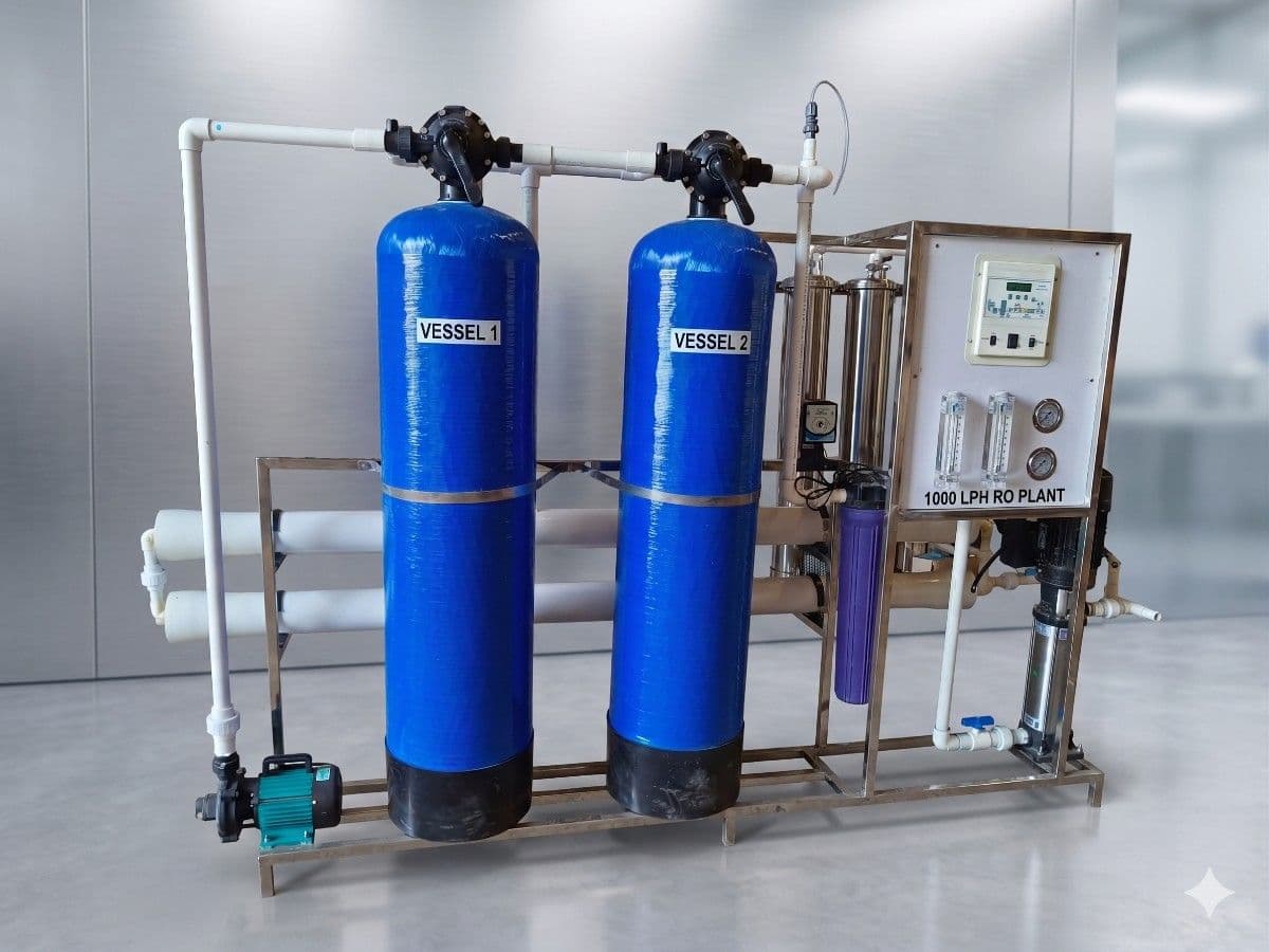 Industrial 1000 LPH RO plant for large scale water purification and industrial applications