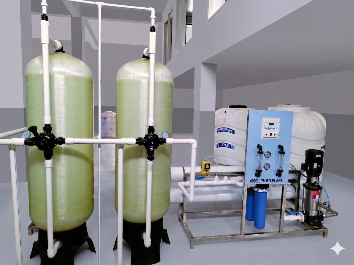 Industrial 4000 LPH RO plant system for massive commercial utility and enterprise manufacturing