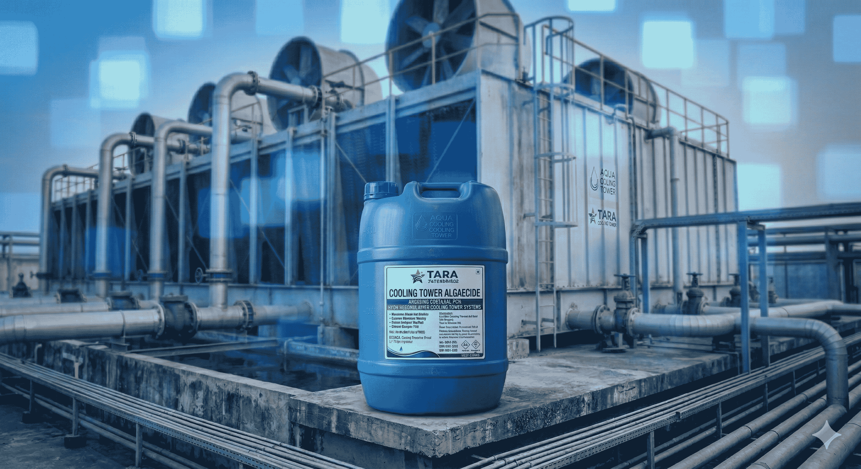 Industrial Cooling Tower Algaecide and Biocide Chemical Solutions