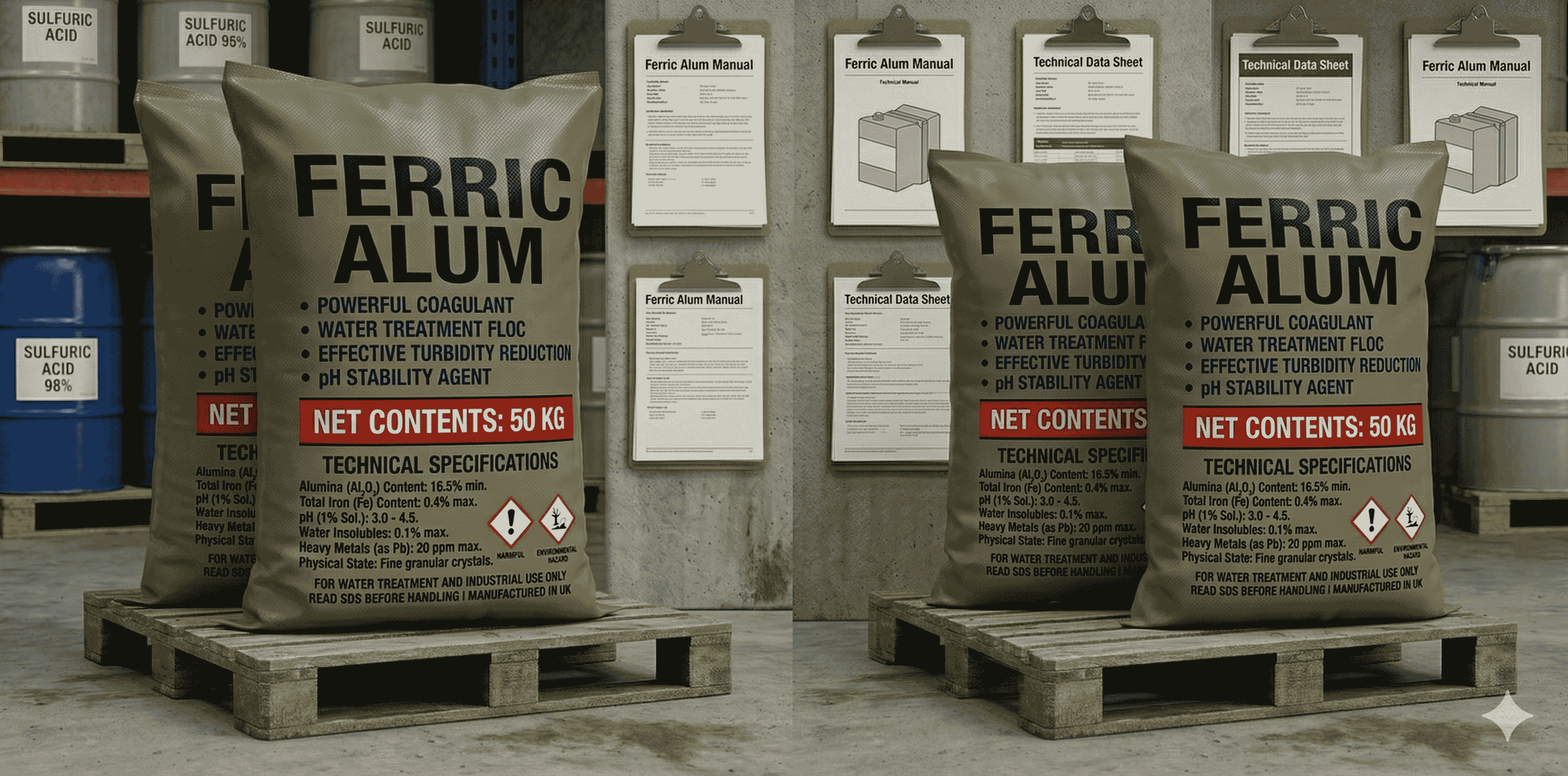 Industrial Ferric Alum Slabs for Water Clarification